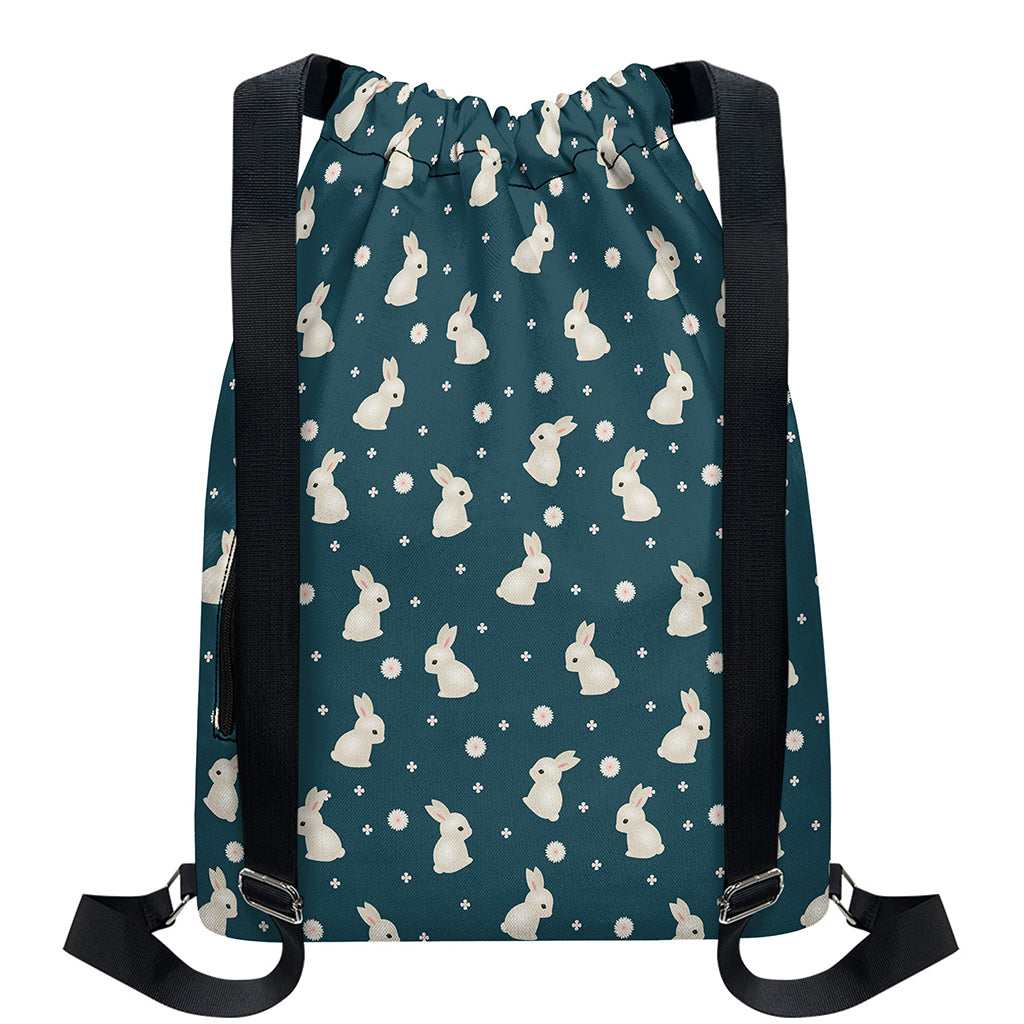 Baby Rabbit Pattern Print Drawstring Backpack