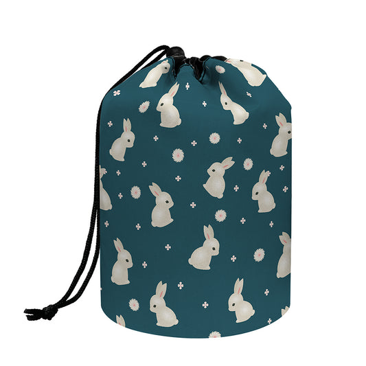 Baby Rabbit Pattern Print Drawstring Makeup Bag