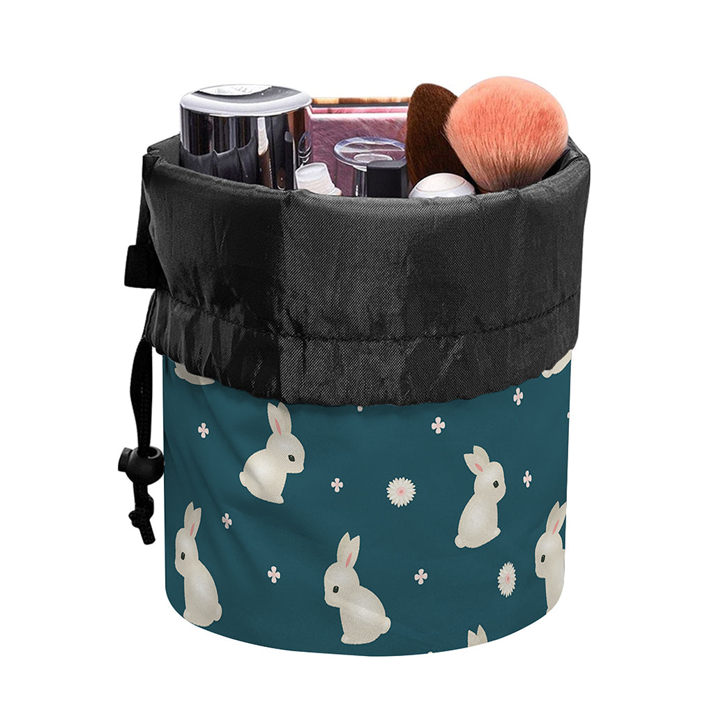 Baby Rabbit Pattern Print Drawstring Makeup Bag
