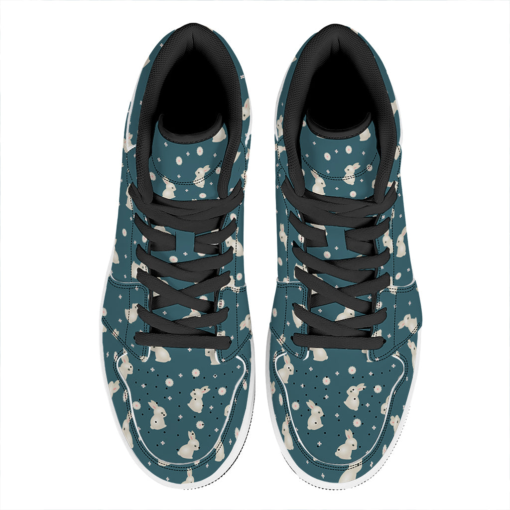 Baby Rabbit Pattern Print High Top Leather Sneakers