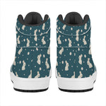 Baby Rabbit Pattern Print High Top Leather Sneakers