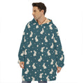 Baby Rabbit Pattern Print Hoodie Blanket