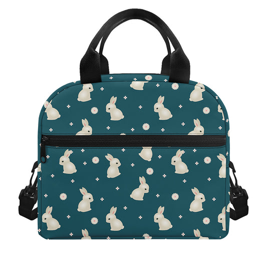 Baby Rabbit Pattern Print Insulated Lunch Bag