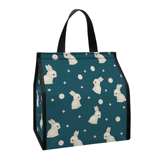 Baby Rabbit Pattern Print Insulated Lunch Tote
