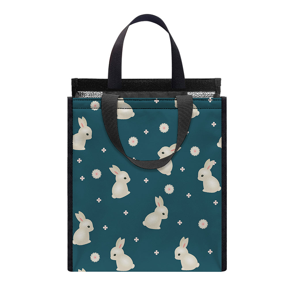 Baby Rabbit Pattern Print Insulated Lunch Tote