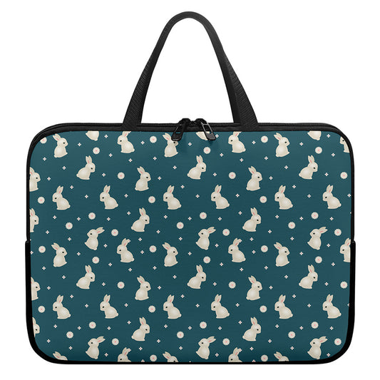 Baby Rabbit Pattern Print Laptop Sleeve With Handle