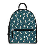 Baby Rabbit Pattern Print Leather Backpack