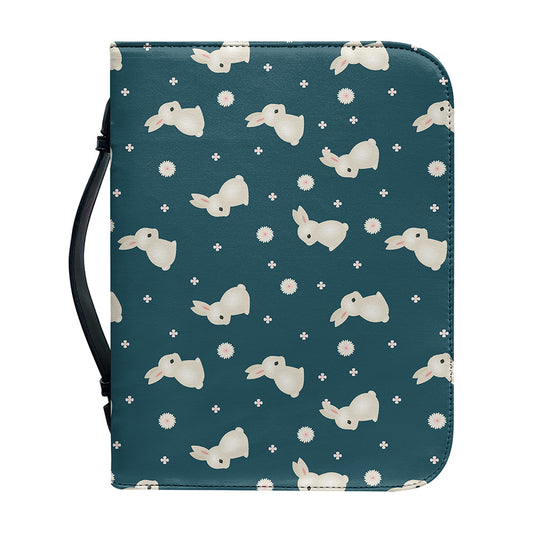 Baby Rabbit Pattern Print Leather Bible Cover