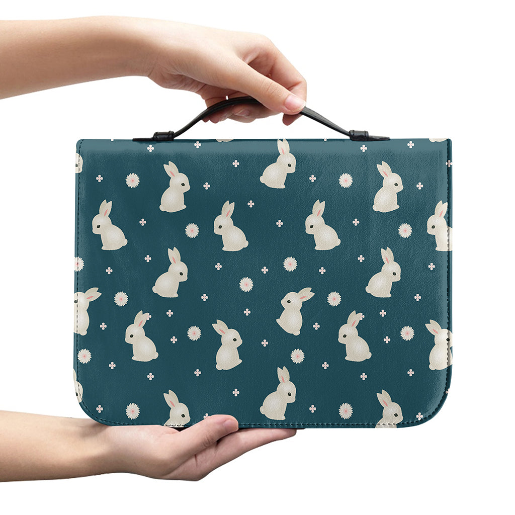 Baby Rabbit Pattern Print Leather Bible Cover