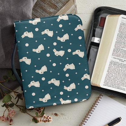 Baby Rabbit Pattern Print Leather Bible Cover