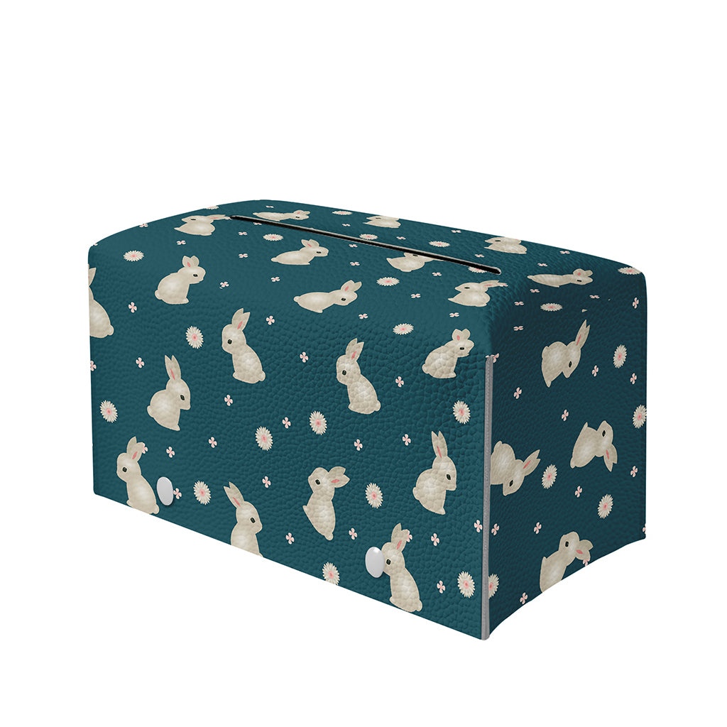 Baby Rabbit Pattern Print Leather Tissue Box Cover