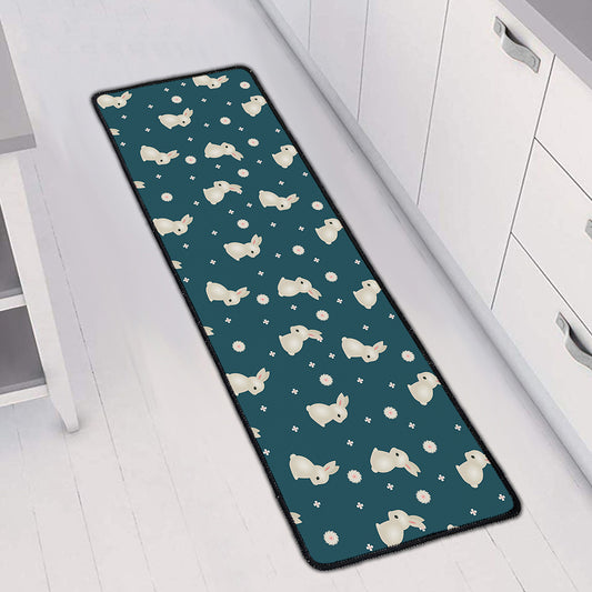 Baby Rabbit Pattern Print Long Kitchen Mat