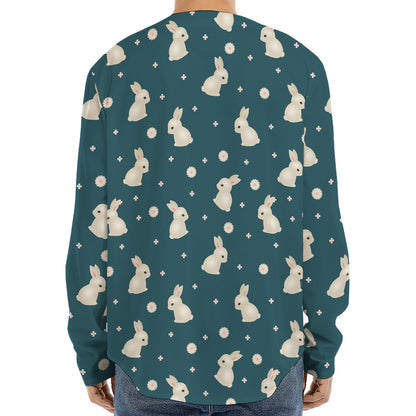 Baby Rabbit Pattern Print Long Sleeve Baseball Jersey