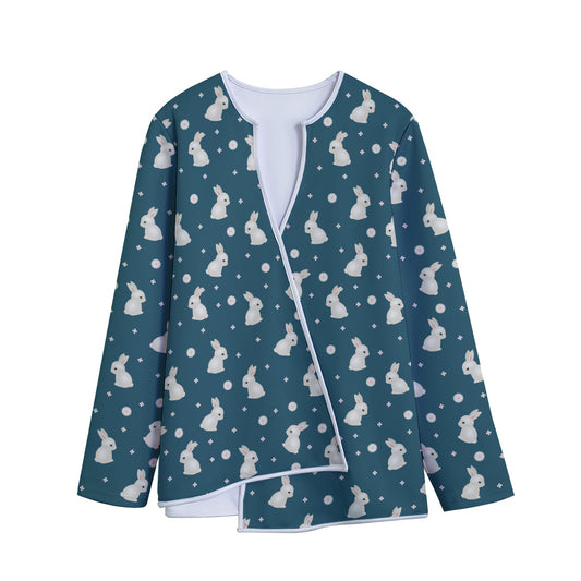 Baby Rabbit Pattern Print Long Sleeve Short Coat