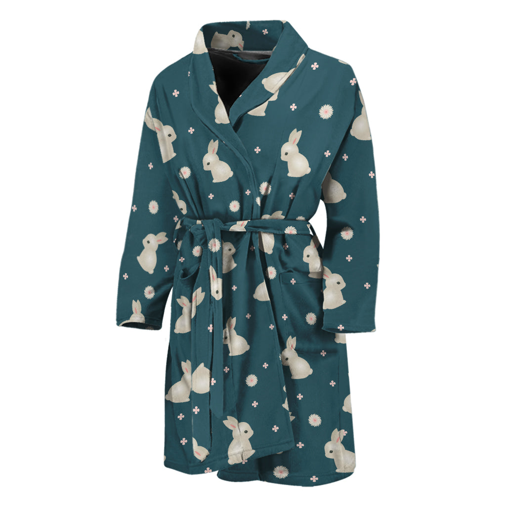Baby Rabbit Pattern Print Men's Bathrobe