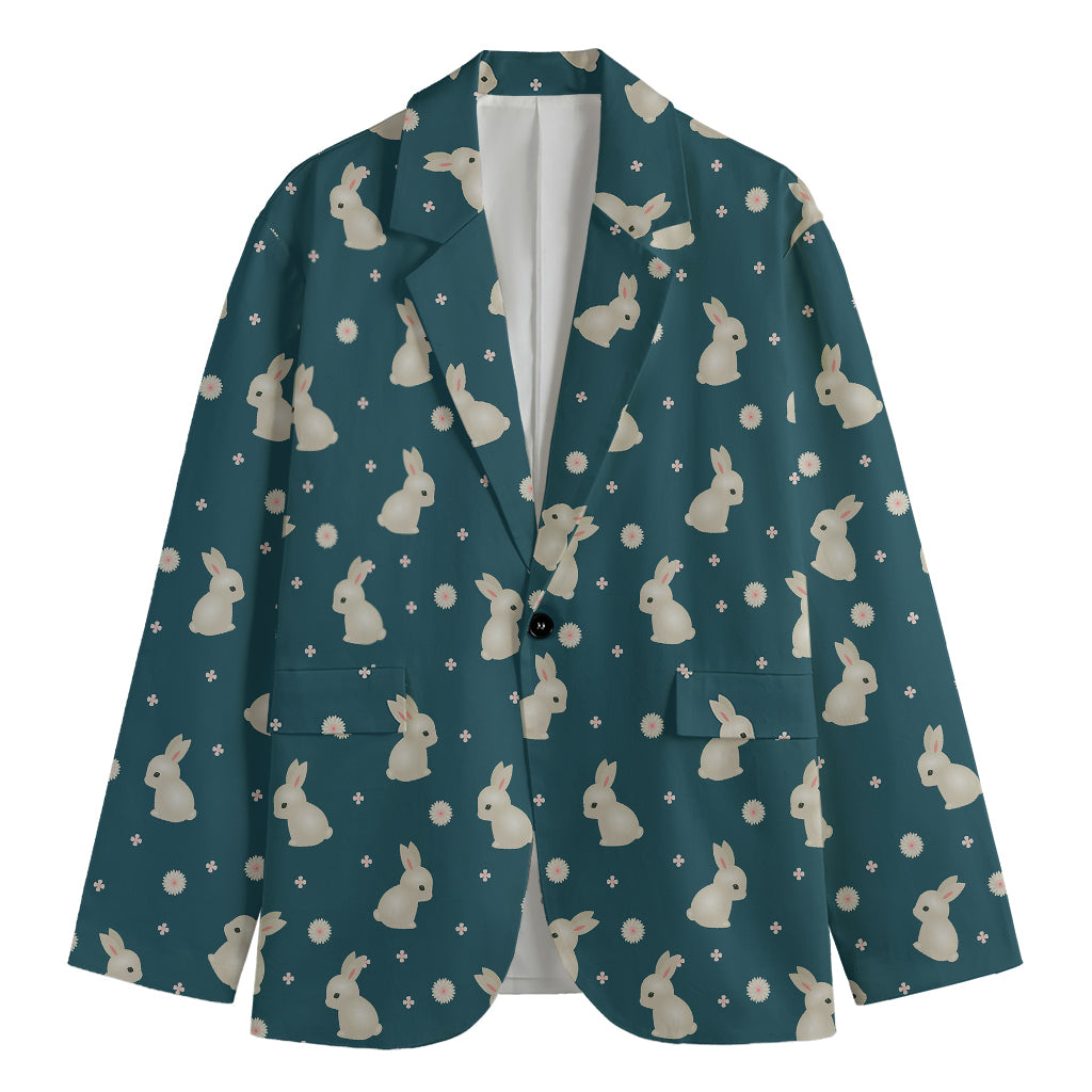Baby Rabbit Pattern Print Men's Blazer