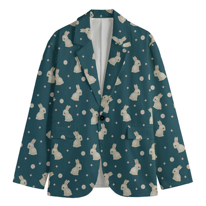 Baby Rabbit Pattern Print Men's Blazer