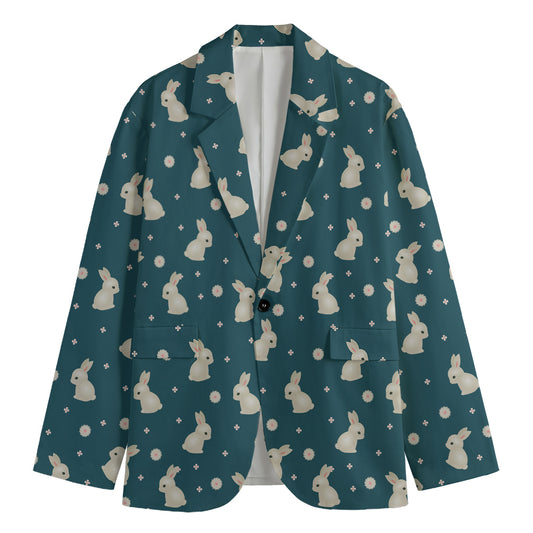 Baby Rabbit Pattern Print Men's Blazer