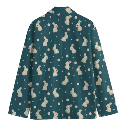 Baby Rabbit Pattern Print Men's Blazer