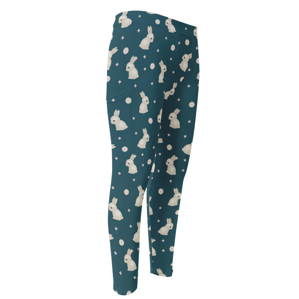 Baby Rabbit Pattern Print Men's Compression Pants