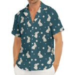 Baby Rabbit Pattern Print Men's Deep V-Neck Shirt