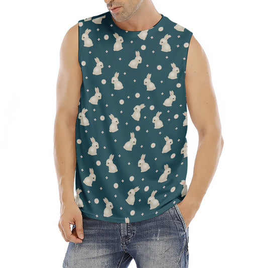 Baby Rabbit Pattern Print Men's Fitness Tank Top