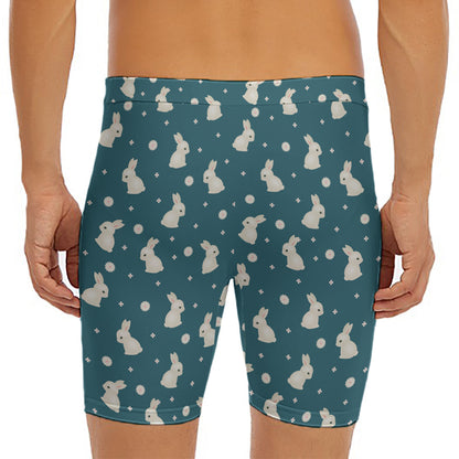 Baby Rabbit Pattern Print Men's Long Boxer Briefs