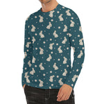 Baby Rabbit Pattern Print Men's Long Sleeve Rash Guard