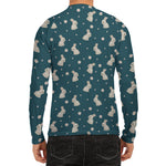 Baby Rabbit Pattern Print Men's Long Sleeve Rash Guard