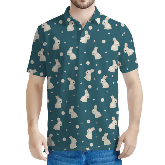 Baby Rabbit Pattern Print Men's Polo Shirt