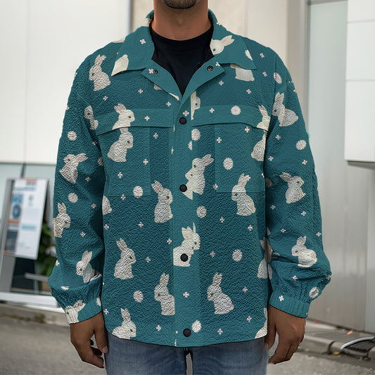 Baby Rabbit Pattern Print Men's Shirt Jacket