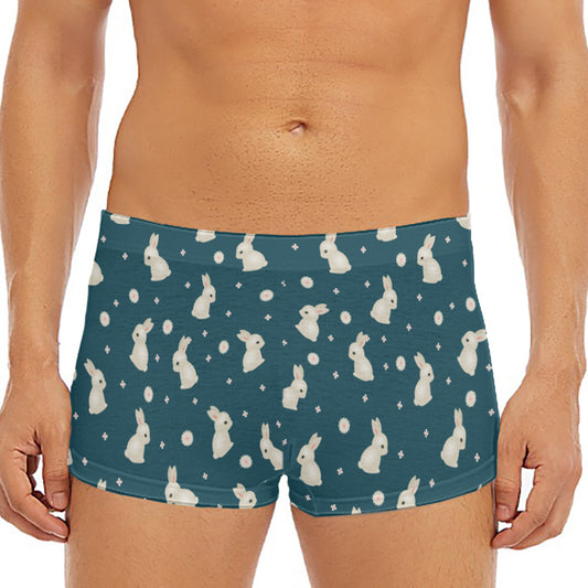 Baby Rabbit Pattern Print Men's Short Boxer Briefs