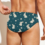 Baby Rabbit Pattern Print Men's Swim Briefs