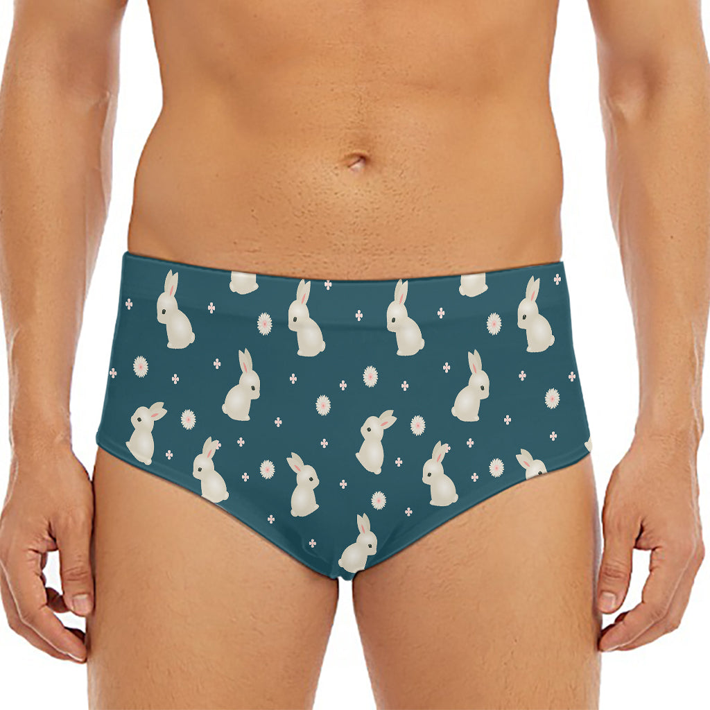 Baby Rabbit Pattern Print Men's Triangle Swim Briefs
