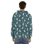 Baby Rabbit Pattern Print Men's Velvet Pullover Hoodie