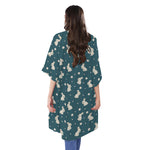 Baby Rabbit Pattern Print Open Front Beach Cover Up