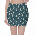 Baby Rabbit Pattern Print Pencil Mini Skirt