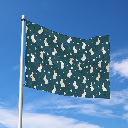Baby Rabbit Pattern Print Polyester Flag