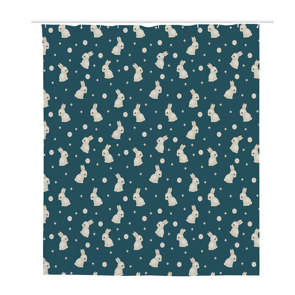 Baby Rabbit Pattern Print Polyester Shower Curtain