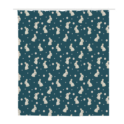 Baby Rabbit Pattern Print Polyester Shower Curtain