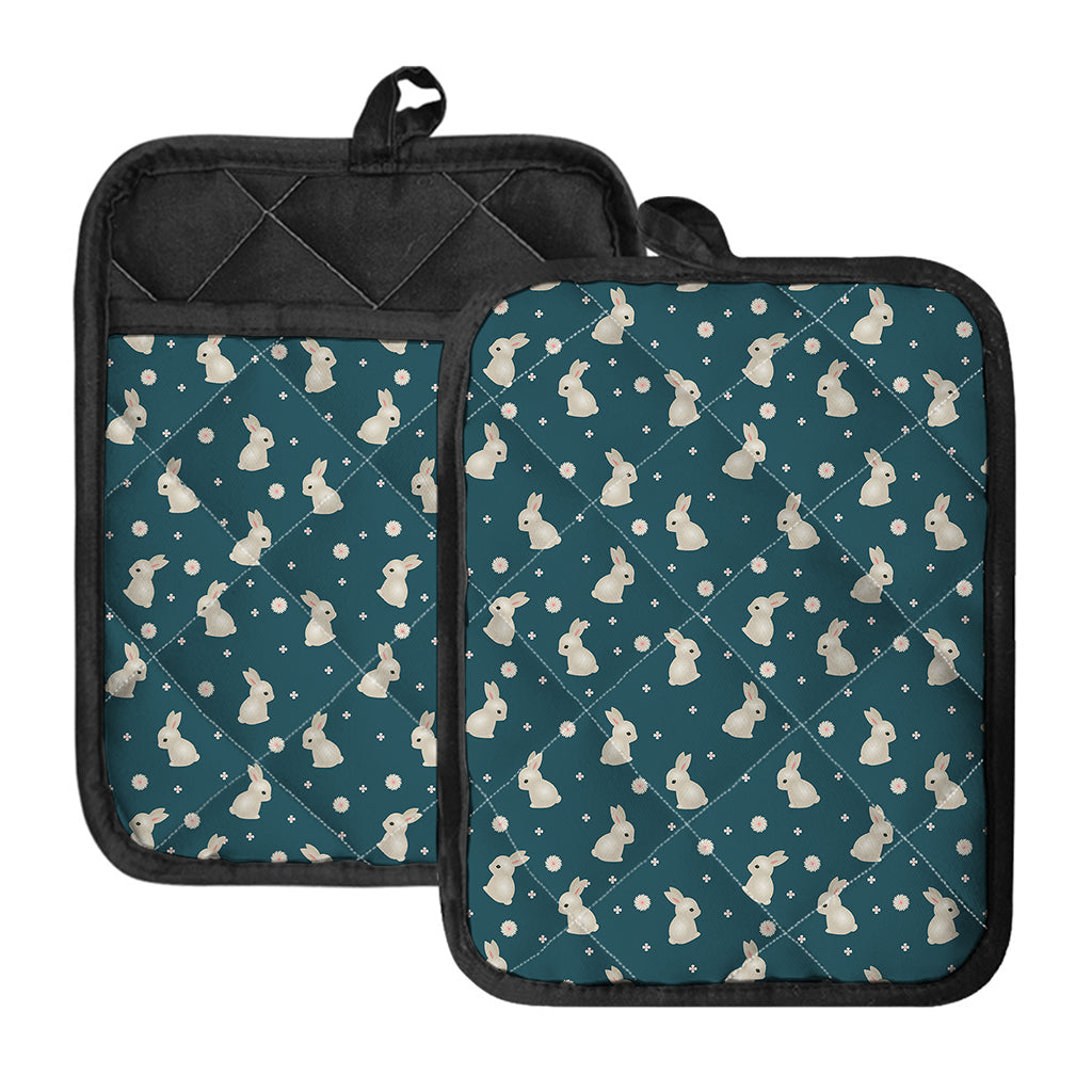 Baby Rabbit Pattern Print Pot Holders With Pocket