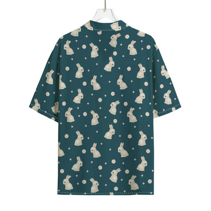 Baby Rabbit Pattern Print Rayon Hawaiian Shirt