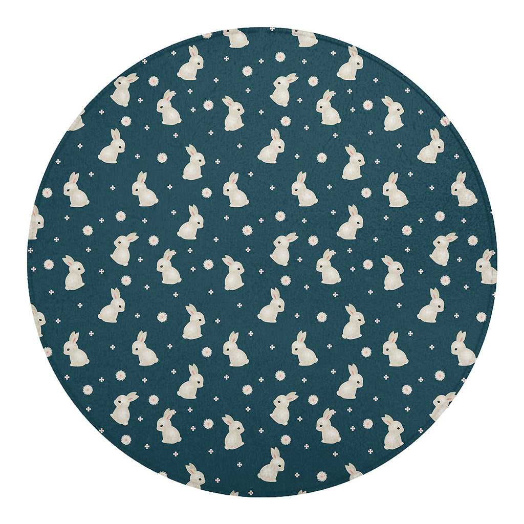 Baby Rabbit Pattern Print Round Blanket