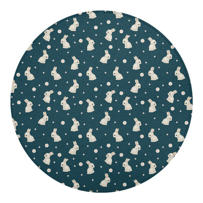 Baby Rabbit Pattern Print Round Blanket