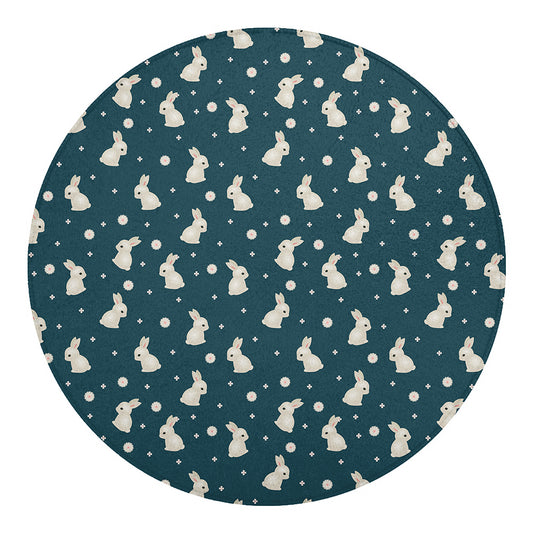 Baby Rabbit Pattern Print Round Blanket