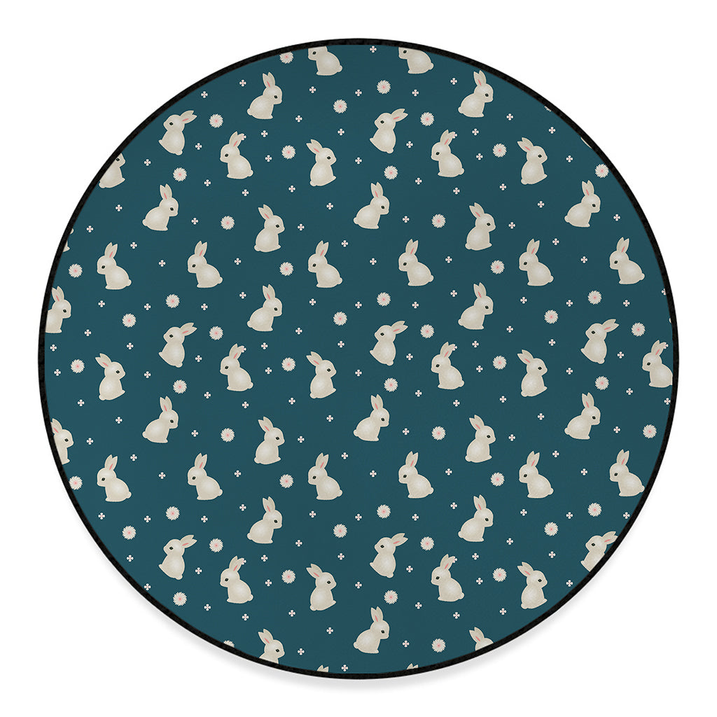 Baby Rabbit Pattern Print Round Floor Mat