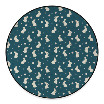 Baby Rabbit Pattern Print Round Floor Mat