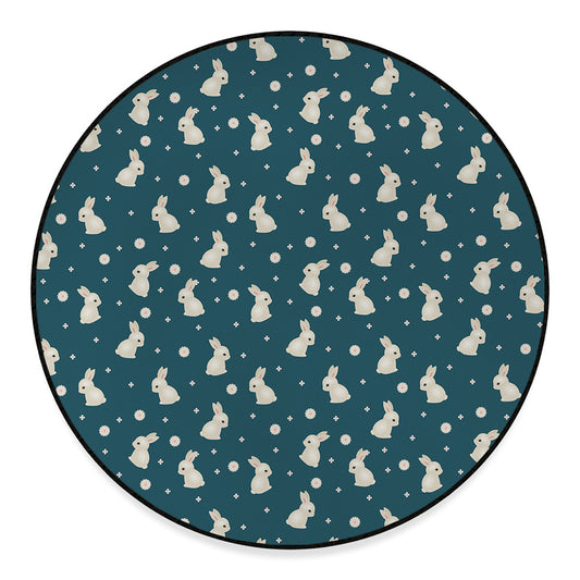 Baby Rabbit Pattern Print Round Floor Mat