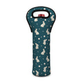 Baby Rabbit Pattern Print Single Neoprene Wine Tote