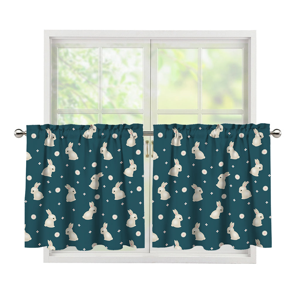 Baby Rabbit Pattern Print Tier Curtains